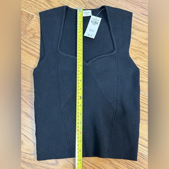 Abercrombie & Fitch Womens Sweater Ribbed Tank Top Black Knit - Picture 4 of 10
